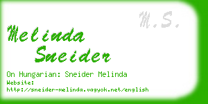 melinda sneider business card